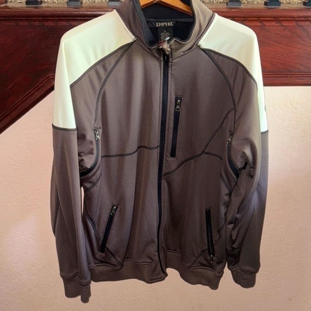 Empyre Men’s Size XL Brown and White Performance Casual Activewear Jacket Coat